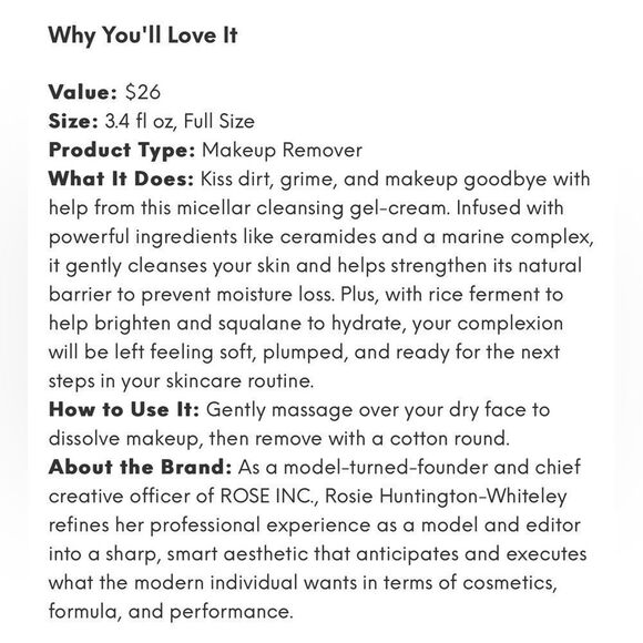 $10 🌸 ROSE INC ~ Micellar Makeup Remover ~ NEW - Picture 4 of 7
